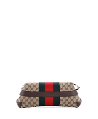 Pre-Owned Gucci Medium Horsebit Nm Web Chain Clutch Gg Canvas