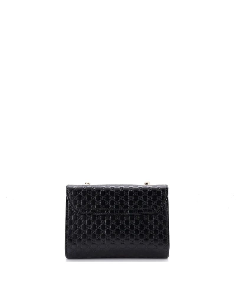 Pre-Owned Gucci Mini Emily Chain Flap Bag Microguccissima Leather
