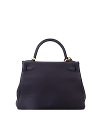 Pre-Owned HERMES Kelly 28 Handbag Black Togo with Gold Hardware