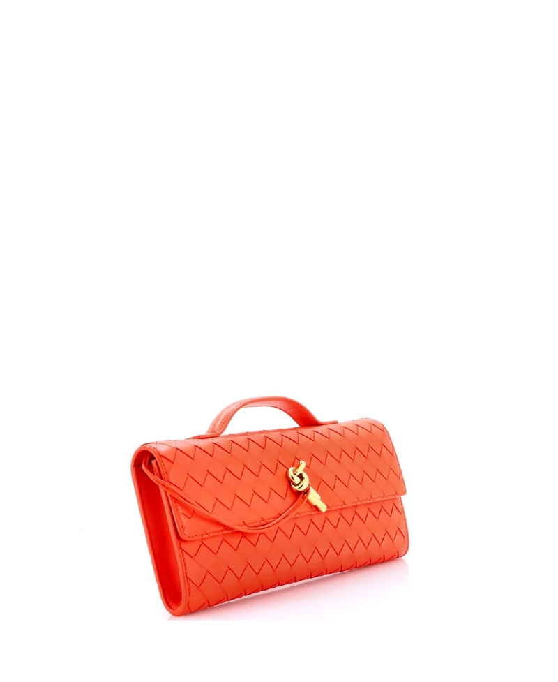Pre-Owned Bottega Veneta Long Andiamo Top Handle Clutch Intrecciato Nappa