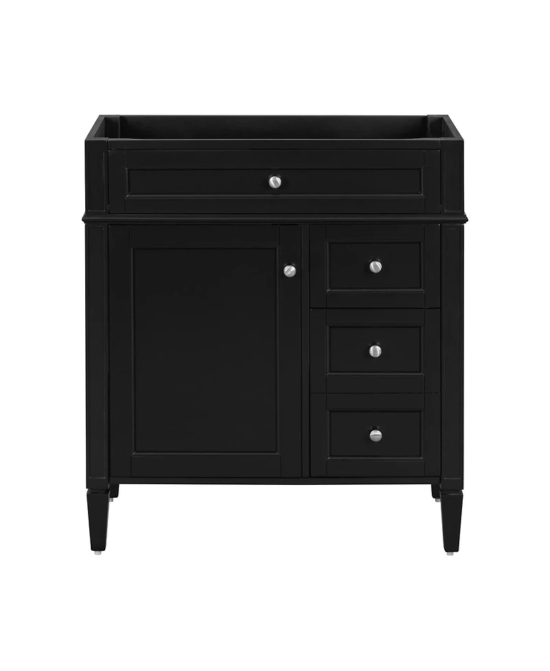 Sillysis 29.3 Inch Modern Solid Wood Mdf, Tip-Out Drawer, Adjustable Shelf, Roman Legs for Small Bathroom