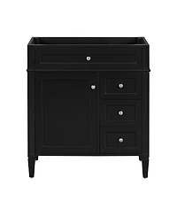 Sillysis 29.3 Inch Modern Solid Wood Mdf, Tip-Out Drawer, Adjustable Shelf, Roman Legs for Small Bathroom