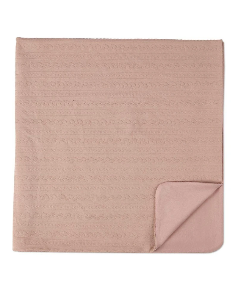 MeMoi Baby Faux-Cable Cotton-Rich Textured Swaddling Blanket