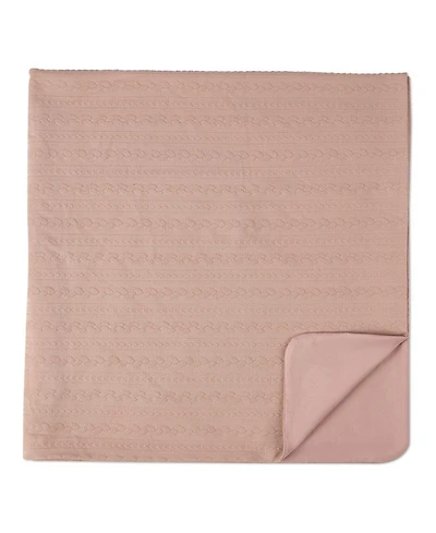 MeMoi Baby Faux-Cable Cotton-Rich Textured Swaddling Blanket