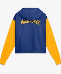 Nike Women's Royal/Gold Milwaukee Brewers Cooperstown Collection Cropped Full-Zip Hoodie