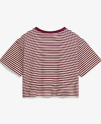 Nike Women's Burgundy/Cream Philadelphia Phillies Cooperstown Collection Striped Cropped T-Shirt