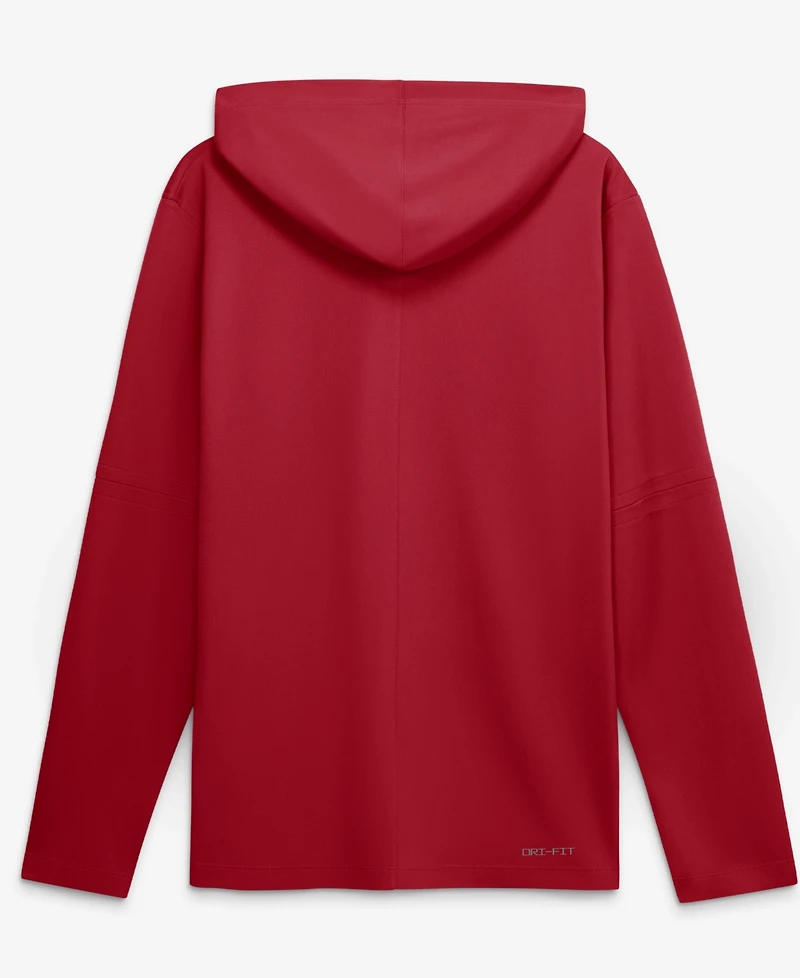 Nike Men's Red Cincinnati Reds Authentic Collection Dri-fit Long Sleeve Hooded T-Shirt