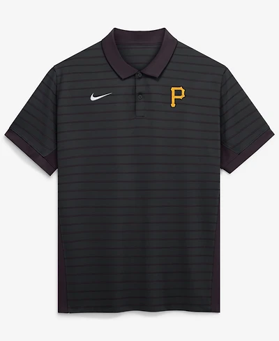 Nike Men's Black Pittsburgh Pirates Authentic Collection Striped Victory Dri-fit Polo Shirt
