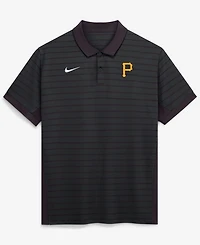 Nike Men's Black Pittsburgh Pirates Authentic Collection Striped Victory Dri-fit Polo Shirt