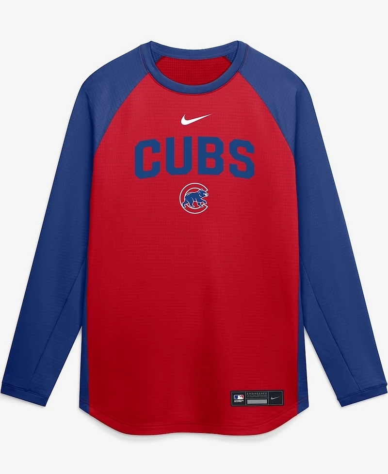 Nike Men's Red Chicago Cubs Authentic Collection Raglan Dri-fit Sweatshirt