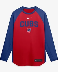 Nike Men's Red Chicago Cubs Authentic Collection Raglan Dri-fit Sweatshirt
