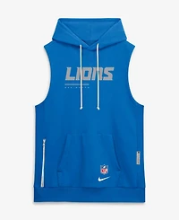 Nike Men's Blue Detroit Lions Sideline Standard Issue Dri-fit Sleeveless Hoodie