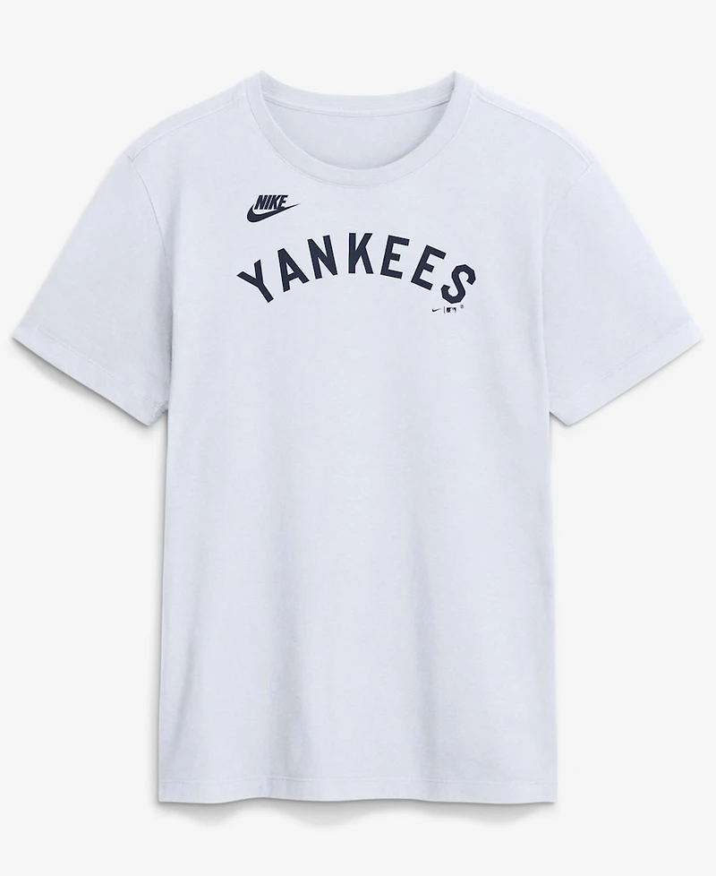 Nike Men's White New York Yankees Cooperstown Collection Wordmark T-Shirt