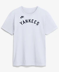 Nike Men's White New York Yankees Cooperstown Collection Wordmark T-Shirt