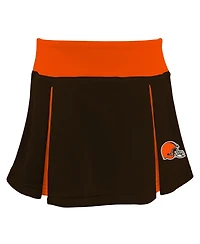 Outerstuff Girls Toddler Brown Cleveland Browns Spirit Cheer Two-Piece Cheerleader Set with Bloomers