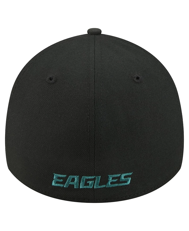 New Era Men's Black Philadelphia Eagles Core Team 39THIRTY Flex Hat