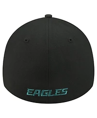 New Era Men's Black Philadelphia Eagles Core Team 39THIRTY Flex Hat