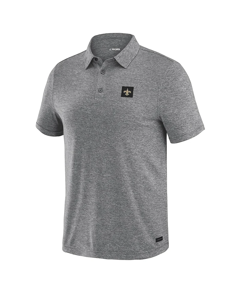 J. Palmer Men's Black New Orleans Saints Four Down Polo Shirt