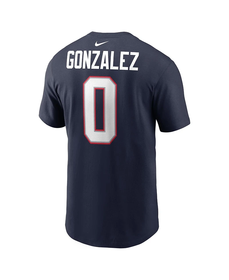 Nike Men's Christian Gonzalez Navy New England Patriots Player Name Number T-Shirt