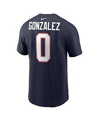 Nike Men's Christian Gonzalez Navy New England Patriots Player Name Number T-Shirt