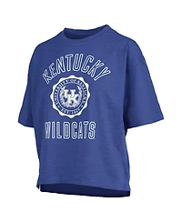 Pressbox Women's Royal Kentucky Wildcats Motley Crew Bishop Waist Length Oversized Slub T-Shirt