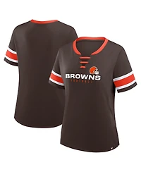 Fanatics Women's Brown Cleveland Browns Redzone Draw Play Athena Lace-Up T-Shirt