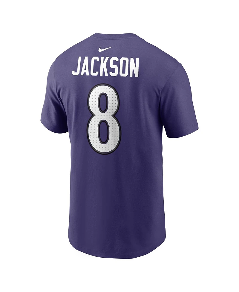 Nike Men's Lamar Jackson Purple Baltimore Ravens Name Number T-Shirt