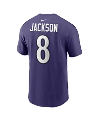 Nike Men's Lamar Jackson Purple Baltimore Ravens Name Number T-Shirt