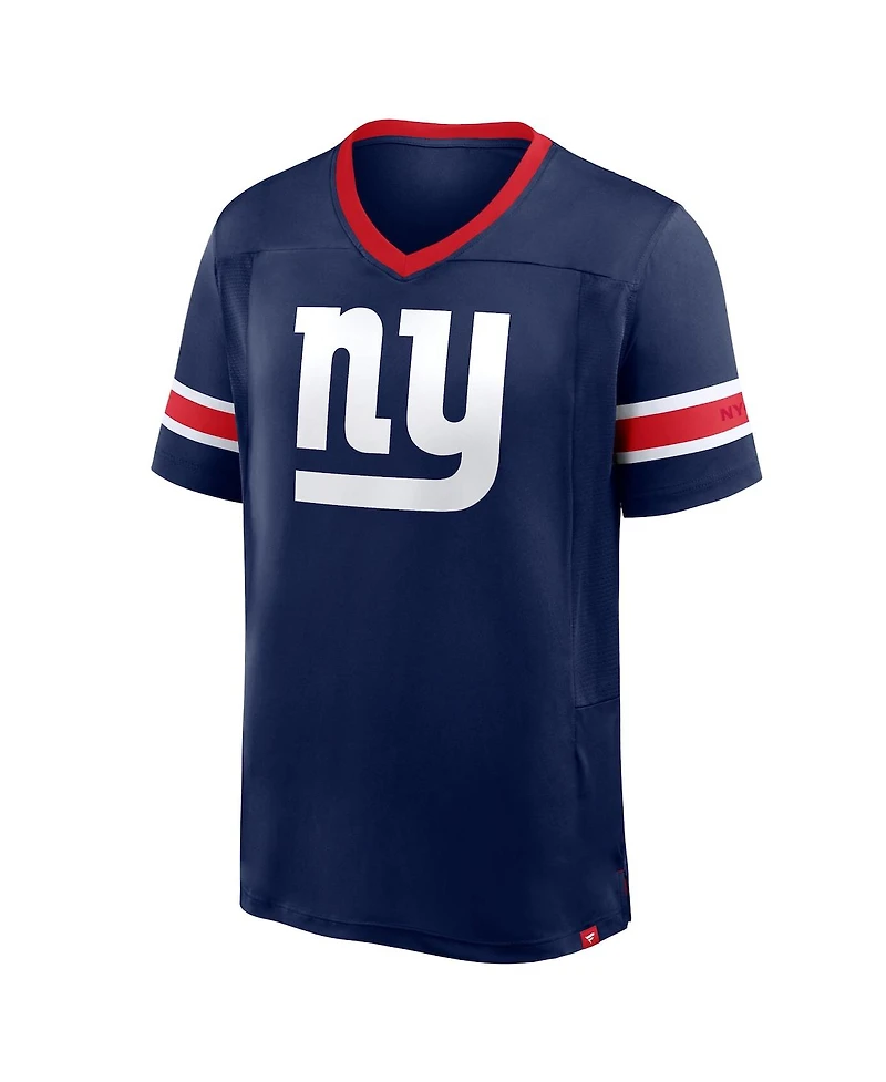 Fanatics Men's Navy New York Giants Hometown Premium Hashmark V-Neck T-Shirt