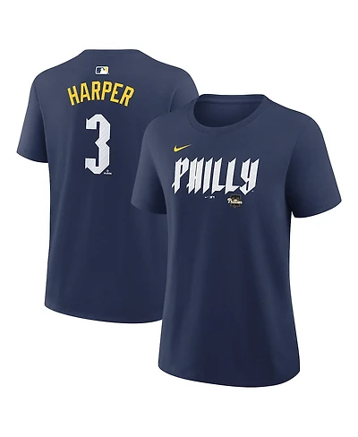 Nike Women's Bryce Harper Navy Philadelphia Phillies City Connect Name Number T-Shirt