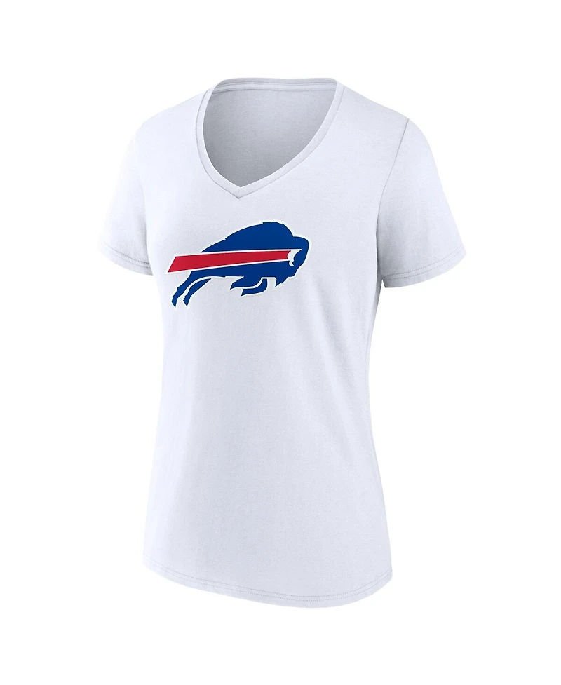 Logo Athletic Women's White Buffalo Bills Primary V-Neck T-Shirt