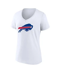 Logo Athletic Women's White Buffalo Bills Primary V-Neck T-Shirt