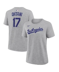 Nike Women's Shohei Ohtani Heather Gray Los Angeles Dodgers Name Number T-Shirt