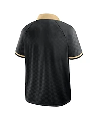 Fanatics Men's Black/Gold New Orleans Saints Homerun Raglan V-Neck Polo Shirt