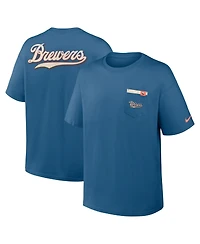 Nike Men's Blue Milwaukee Brewers City Connect Max90 Pocket T-Shirt