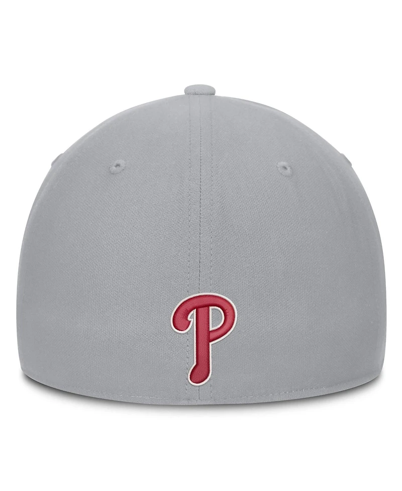 Nike Men's Gray Philadelphia Phillies Primetime Rise Dri-fit Flex Hat