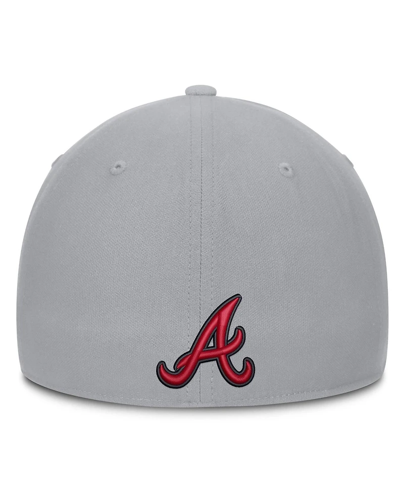 Nike Men's Gray Atlanta Braves Primetime Rise Dri-fit Flex Hat