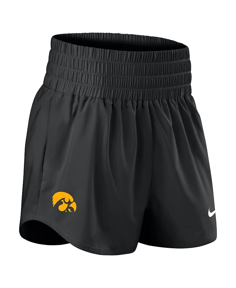 Nike Women's Black Iowa Hawkeyes Performance One Dri-fit High-Rise Shorts