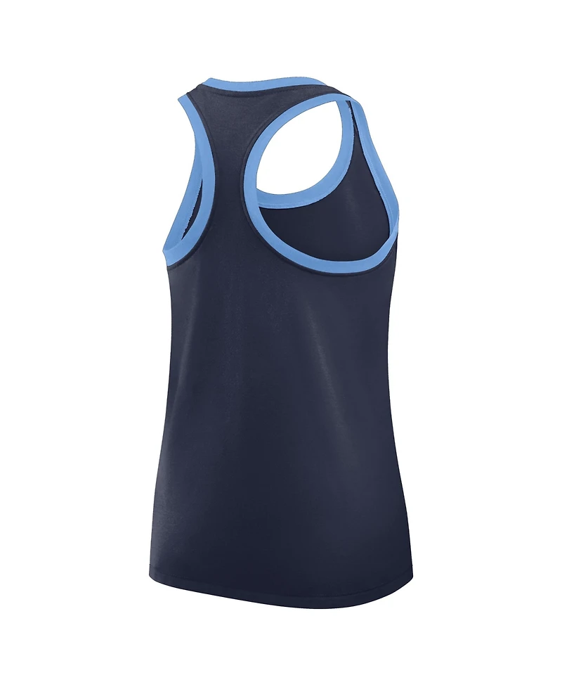 Jordan Women's Navy North Carolina Tar Heels Uni Name Tri-Blend Dri-fit Racerback Tank Top