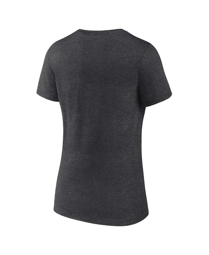 Logo Athletic Women's Heather Charcoal Minnesota Wild Arch Victory V-Neck T-Shirt