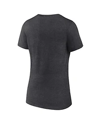 Logo Athletic Women's Heather Charcoal Minnesota Wild Arch Victory V-Neck T-Shirt
