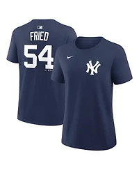 Nike Women's Max Fried Navy New York Yankees Name Number T-Shirt