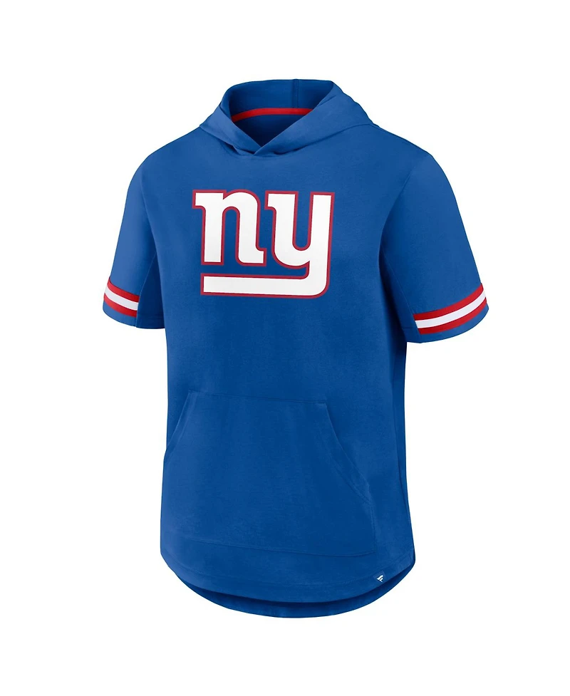 Fanatics Men's Royal New York Giants Optimal Play Short Sleeve Hooded T-Shirt