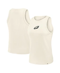 Fanatics Women's Cream Philadelphia Eagles Star Play Tri-Blend Ribbed Tank Top