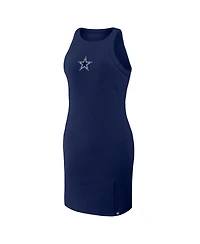 Fanatics Women's Navy Dallas Cowboys Push Beyond Tri-Blend Ribbed Sleeveless Dress