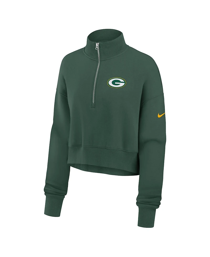 Nike Women's Green Bay Packers Phoenix Fleece Quarter-Zip Sweatshirt