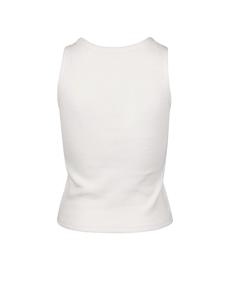 '47 Brand Women's Cream New York Yankees Floral Logo Ribbed Baby Tank Top