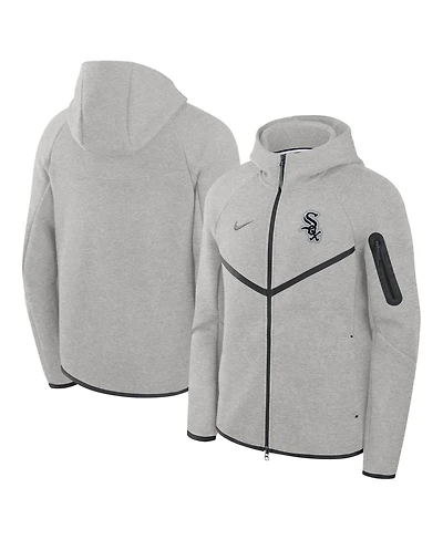 Nike Men's Heather Gray Chicago White Sox Tech Fleece Raglan Full-Zip Windrunner Hoodie