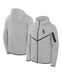 Nike Men's Heather Gray Chicago White Sox Tech Fleece Raglan Full-Zip Windrunner Hoodie