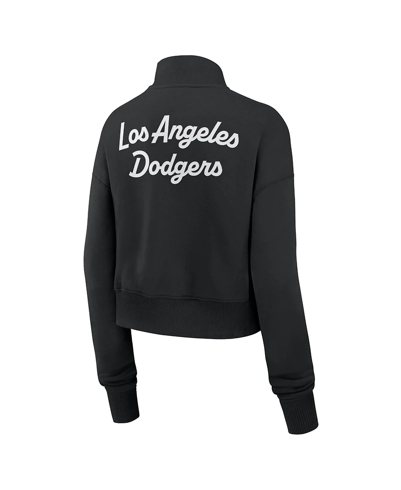Nike Women's Black Los Angeles Dodgers Primetime Phoenix Fleece Half-Zip Sweatshirt